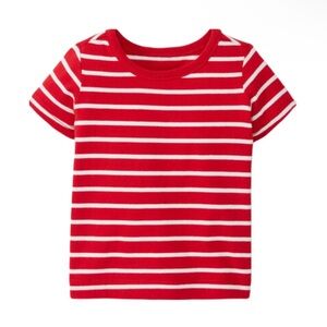 Hanna Andersson Red And White Basic Tee Shirt Size 3-6M 100% Organic Cotton